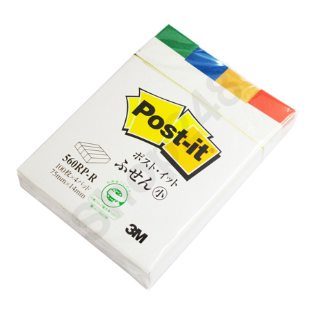 3M Post-it 560RP-R 4ƶK - 75 x 14mm (100ix4) ƶKXJ, Post it, Stick notes sticker