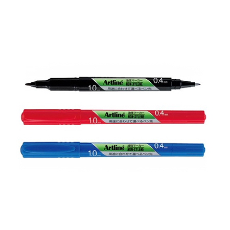 Artline K-041T  幼雙頭油性記號筆(1.0/0.4mm)  箱頭筆 油性筆 記號筆 Sign Pen Permanent Marker pen