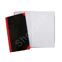 紅黑硬皮單行簿 F4- 8吋 x 13吋 (100 頁)