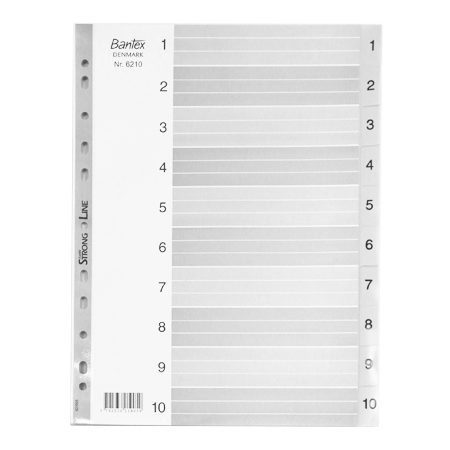 BANTEX 6210 PVC A4 index索引分類( 灰色/1-10) 