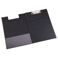 Deli 38154B 對摺式包膠板夾(黑色/A4)