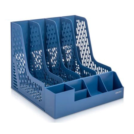Deli 78981 |x[sǮ(326Wx322Hx275Dmm)(blue-) x[ Desktop Stationery, Magazine Organizer