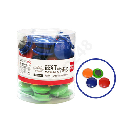 Deli 8725 磁石粒 Magnetic Button (30mm/4色/48粒裝) 磁石 Magnetic product
