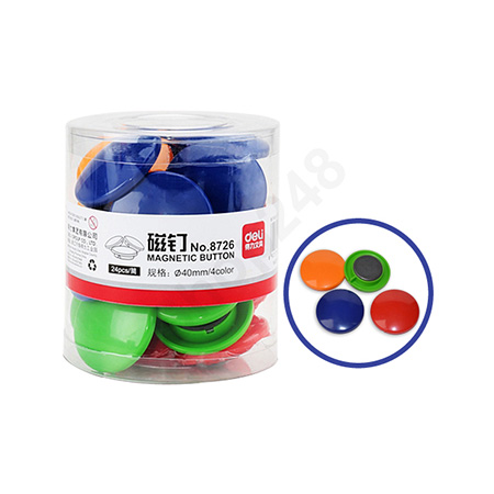 Deli 8726 磁石粒 Magnetic Button (40mm/4色/24粒裝) 磁石 Magnetic product