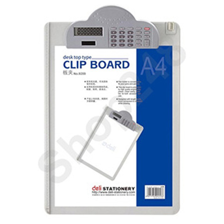 Deli 9259 A4 書寫板夾 (附計算器) clipboard clip board 文件板夾 文件夾板 寫字板