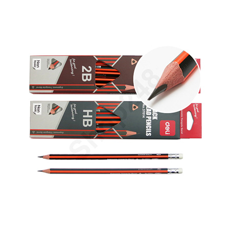 Deli 三角鉛筆(12支裝/2B) 鉛筆及彩色鉛筆 Pencil and Colour Pencils, Pencil, colour pencils