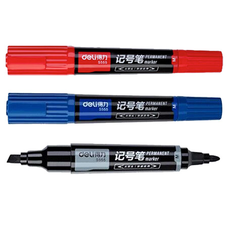 Deli S555 oʽcY(Y - 1-6mm/1.5mm) cY oʵ O Sign Pen Permanent Marker pen