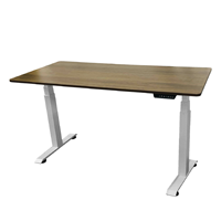 SONEX 電動升降辦公桌 (白色架/深棕桌面-160x70cm)