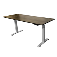 SONEX 電動升降辦公桌 (白色架/深棕桌面-180x70cm)