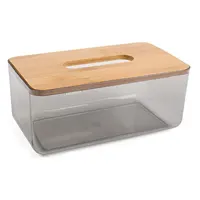 透明木蓋紙巾盒(大號-13.5Wx23.5Lx10Hcm)