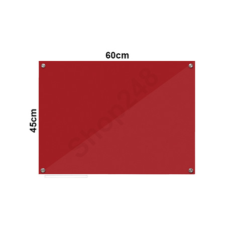 磁性強化玻璃白板 (紅色/60x45cm) 鋼化強化玻璃白板 Magnetic Tempered Glass Whiteboard