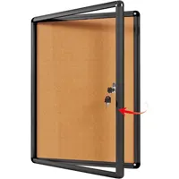 黑色框廚窗展示櫃(帶鎖/50Wx67Hx3.2Dcm)