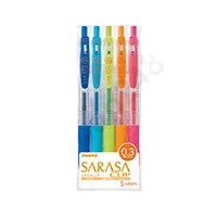 ZEBRA 斑馬牌 SARASA JJH15-5CA 按掣啫喱筆(0.3/5色)(5支裝)