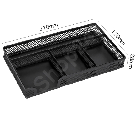 Deli 8918 金屬收納盒(210x120x28mm黑色)