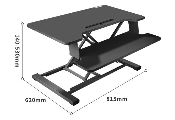 Deli 90006 桌面升降桌(黑色/W815xD620xH140-530mm)