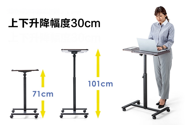 日本SANWA CDESK001 旋鈕升降桌(66x40cm)深棕