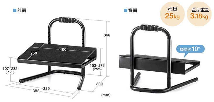 日本SANWA FR010 6段式可升降擱腳凳腳踏